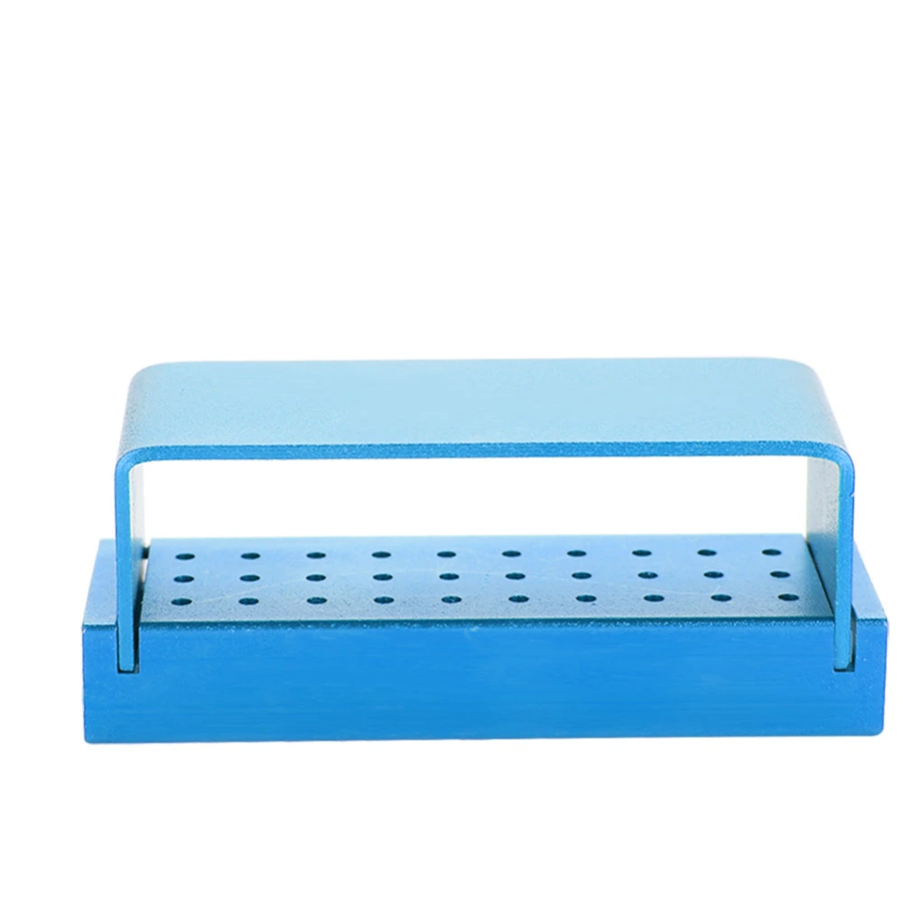 Aluminium Disinfection Box Case Dental Bur Burs Block Holder Autoclavable Dentist Tool Blue