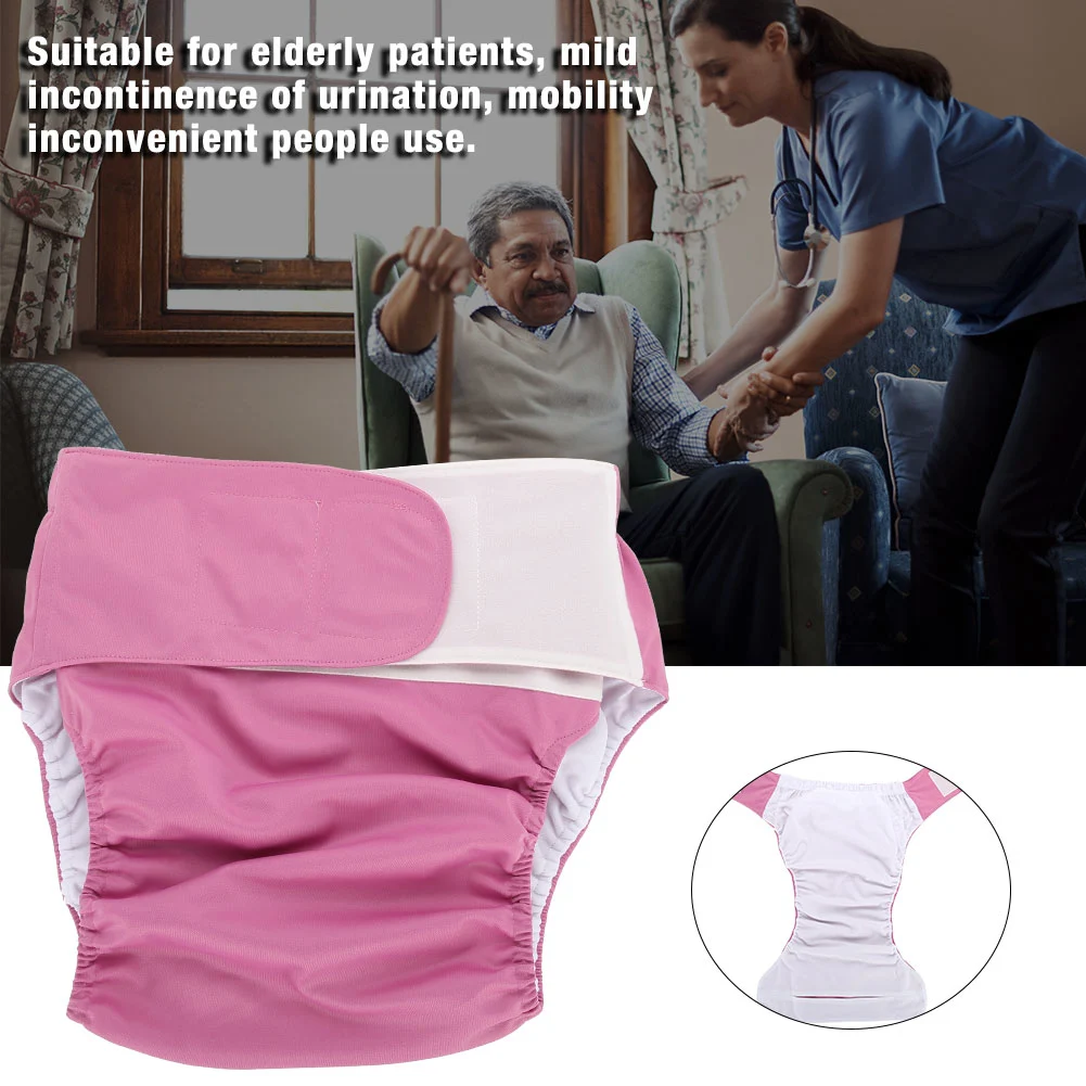 Adult Cloth Diaper Reusable Washable Adjustable Large Nappy Rose306
