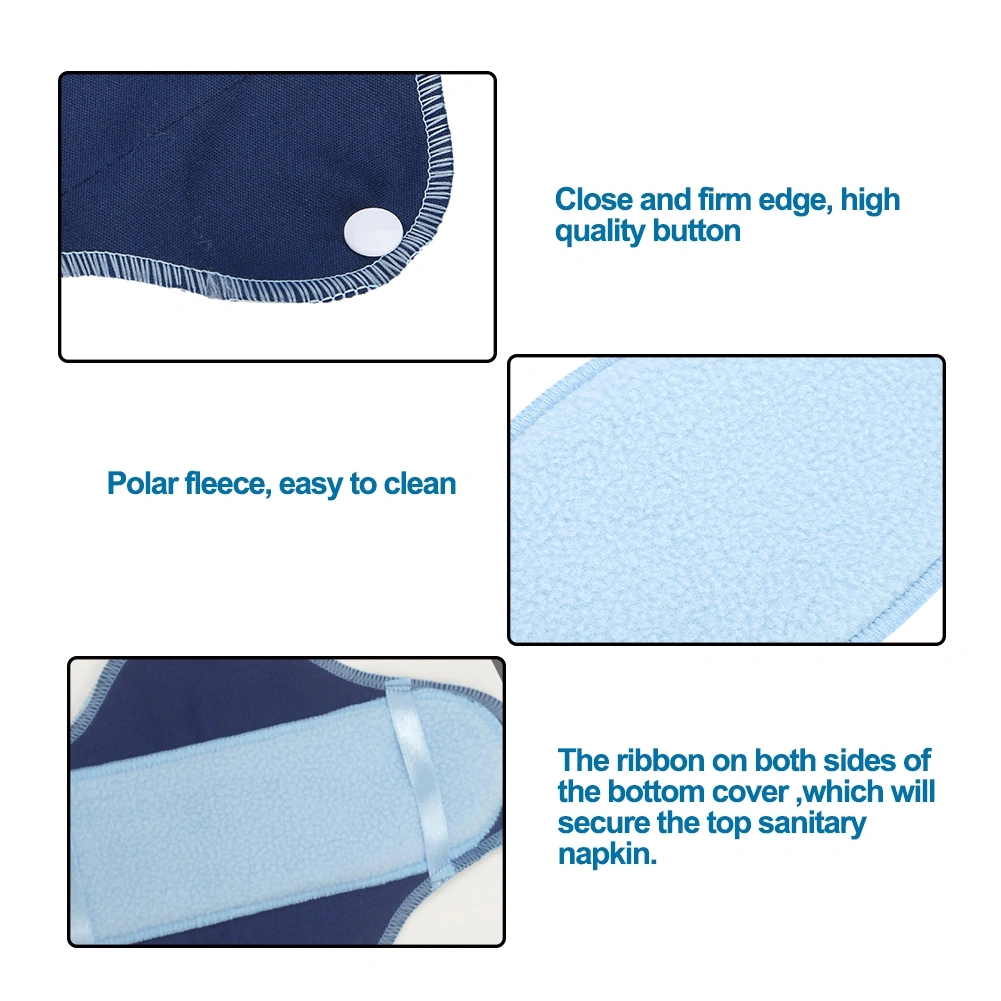 8Pcs/kit Female Reusable Menstrual Pad Set Waterproof Sanitary Cloth Liner