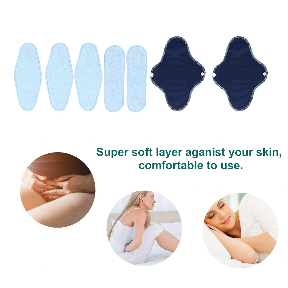 8Pcs/kit Female Reusable Menstrual Pad Set Waterproof Sanitary Cloth Liner