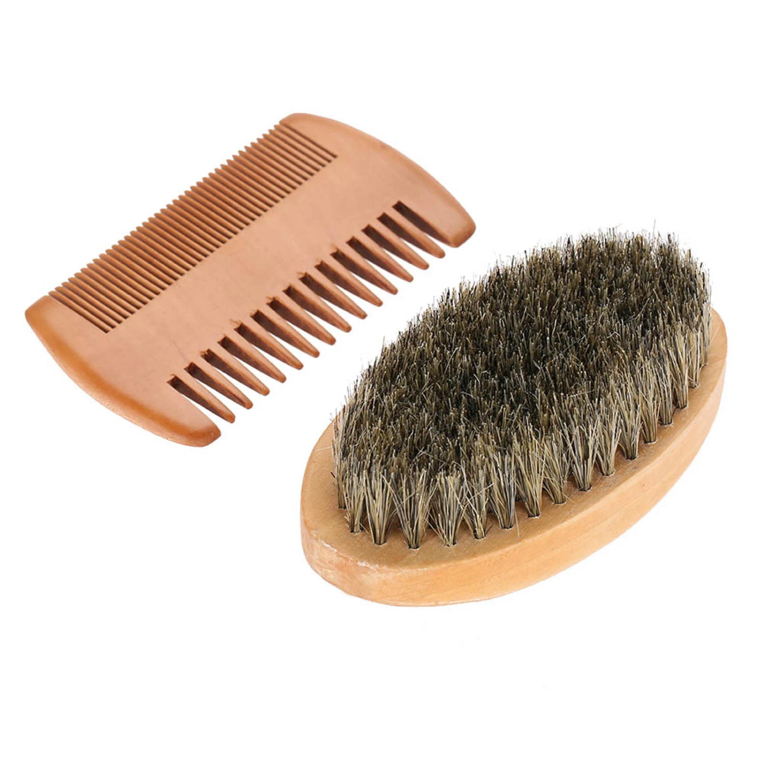 Men Beard Mustache Oval Brush Comb Facial Beard Shaving Cleaning Grooming Kit