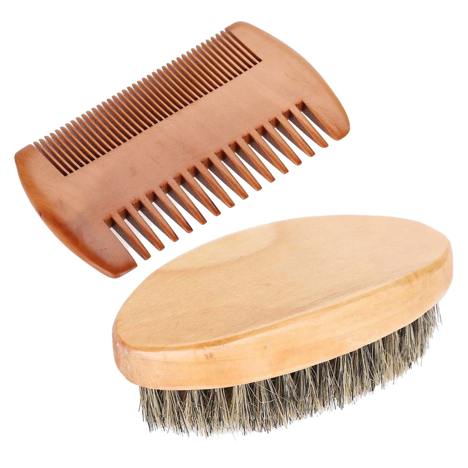 Men Beard Mustache Oval Brush Comb Facial Beard Shaving Cleaning Grooming Kit