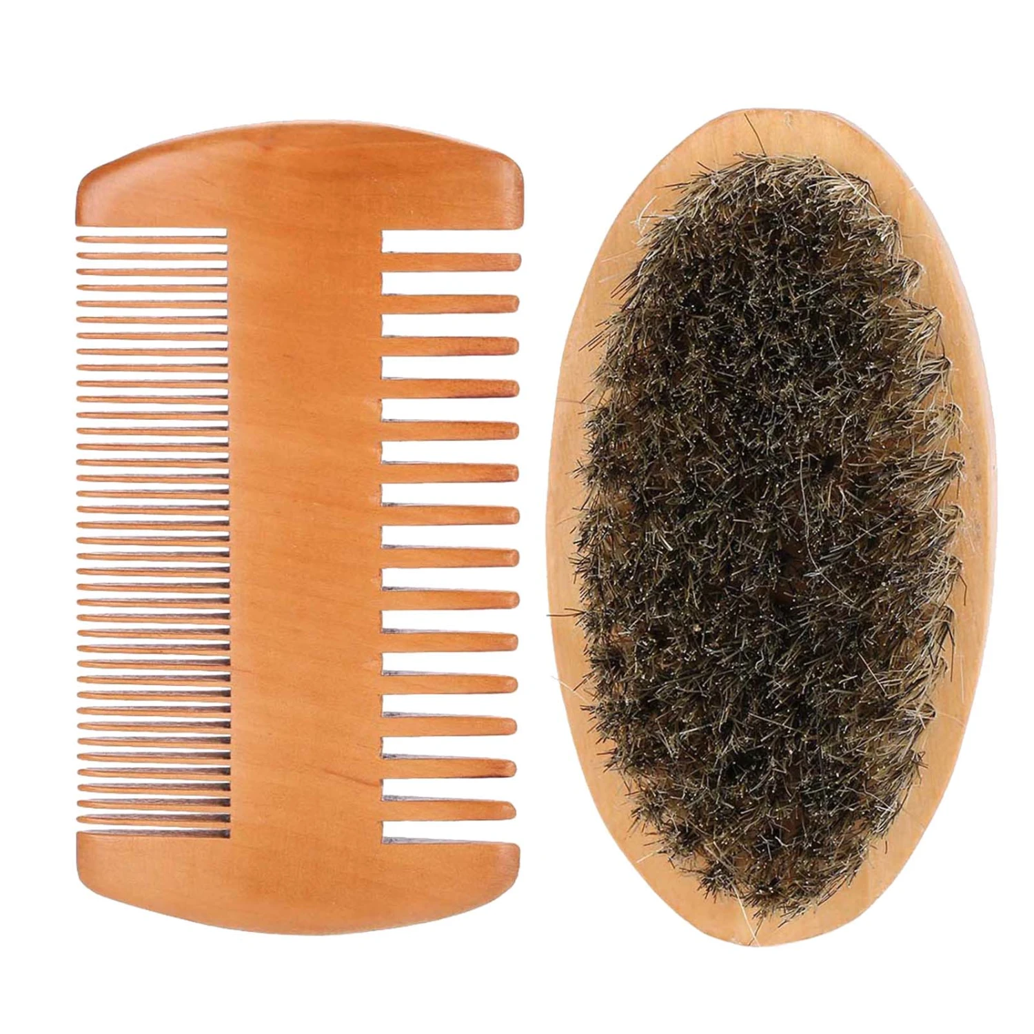Men Beard Mustache Oval Brush Comb Facial Beard Shaving Cleaning Grooming Kit
