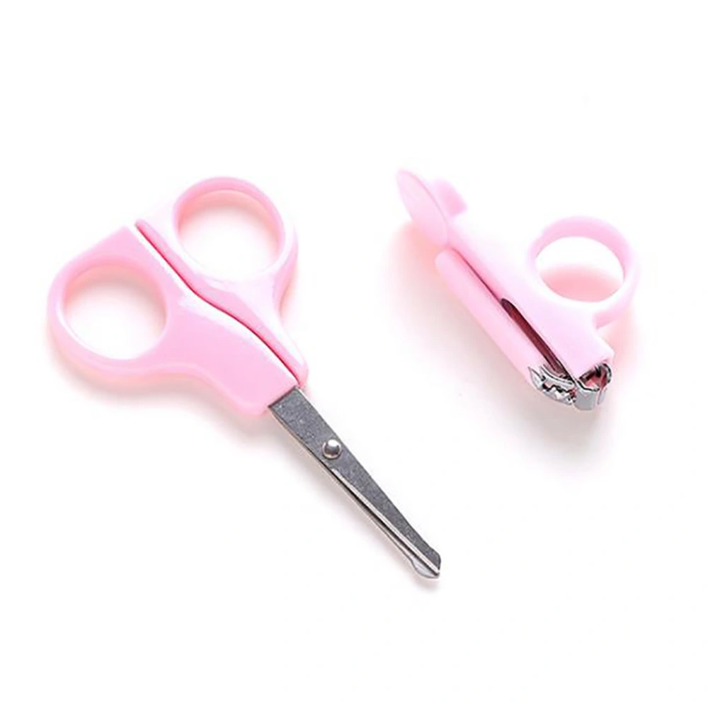 4pcs Baby Kids Nail Clipper and Scissors Manicure Care Kit Convenient & Safe to Use Pink