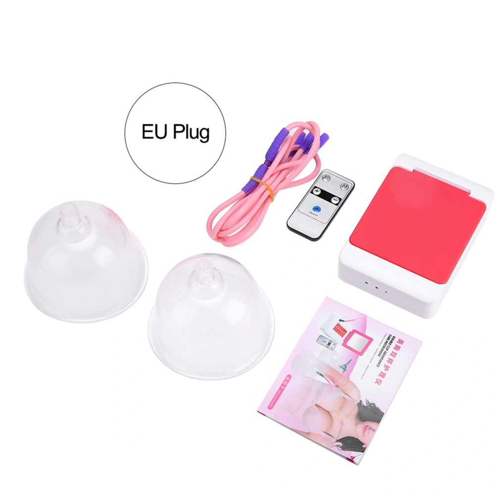 Electric Vacuum Cups Breast Enhancer Bust Enlargement Developer Massager L(EU Plug)