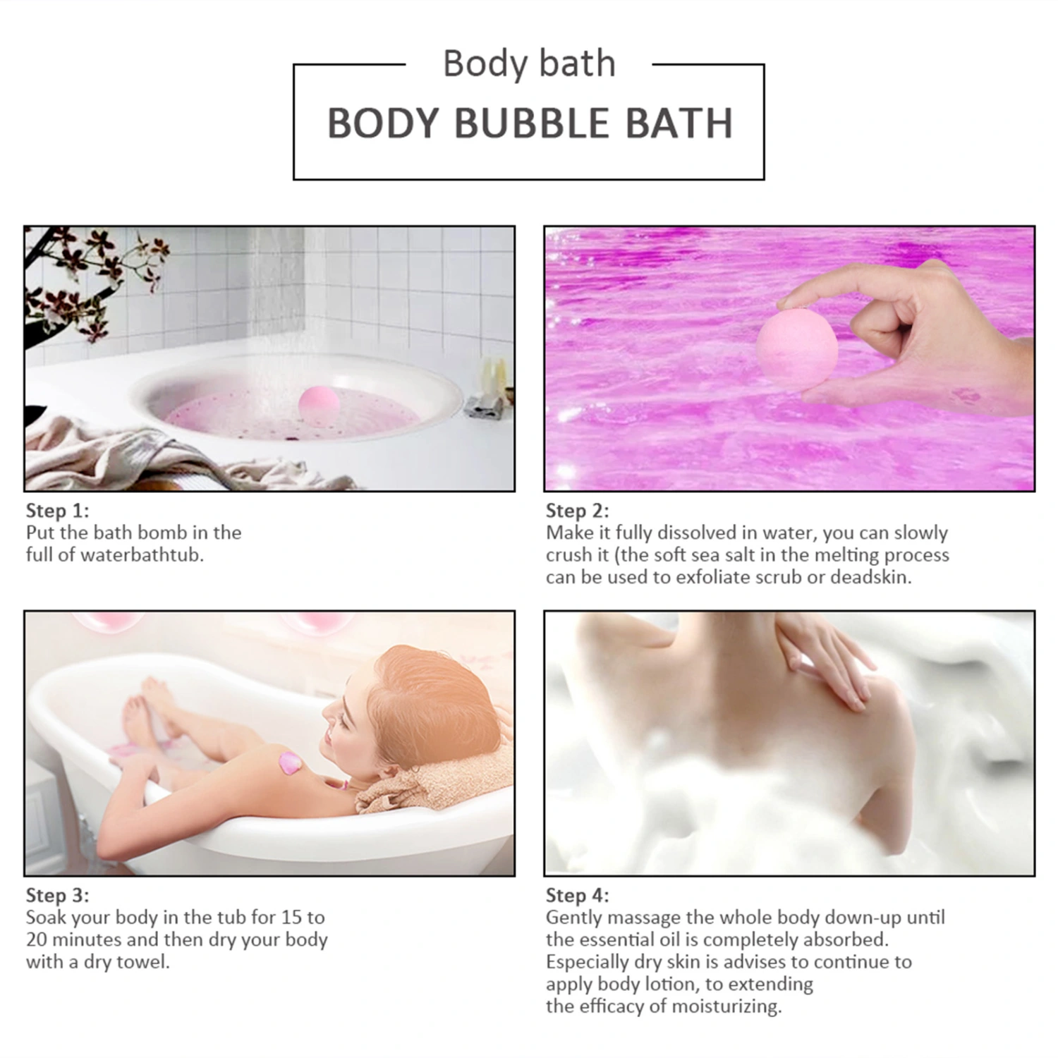40g Handmade Bath Bomb Aromatherapy Relaxation Moisturizing Spa Bomb Bath Salt Pink