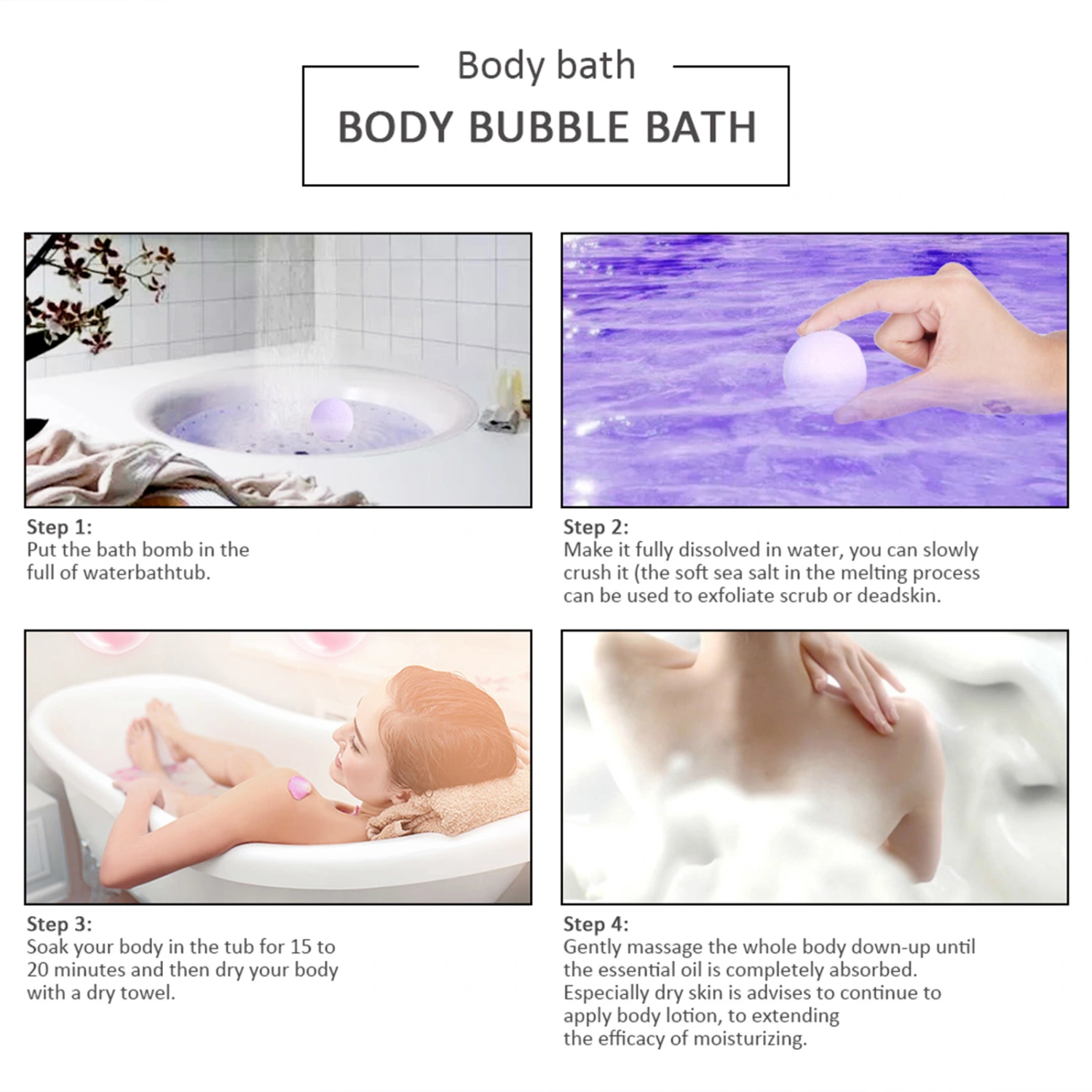 Handmade Bath Bomb Aromatherapy Relaxation Moisturizing Spa Bomb Bath Salt Purple