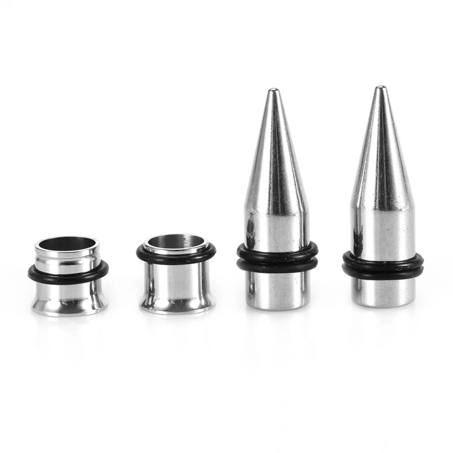 36PCS/Set Stainless Steel Ear Expander Stretching Tapers and Tunnels(Silver)