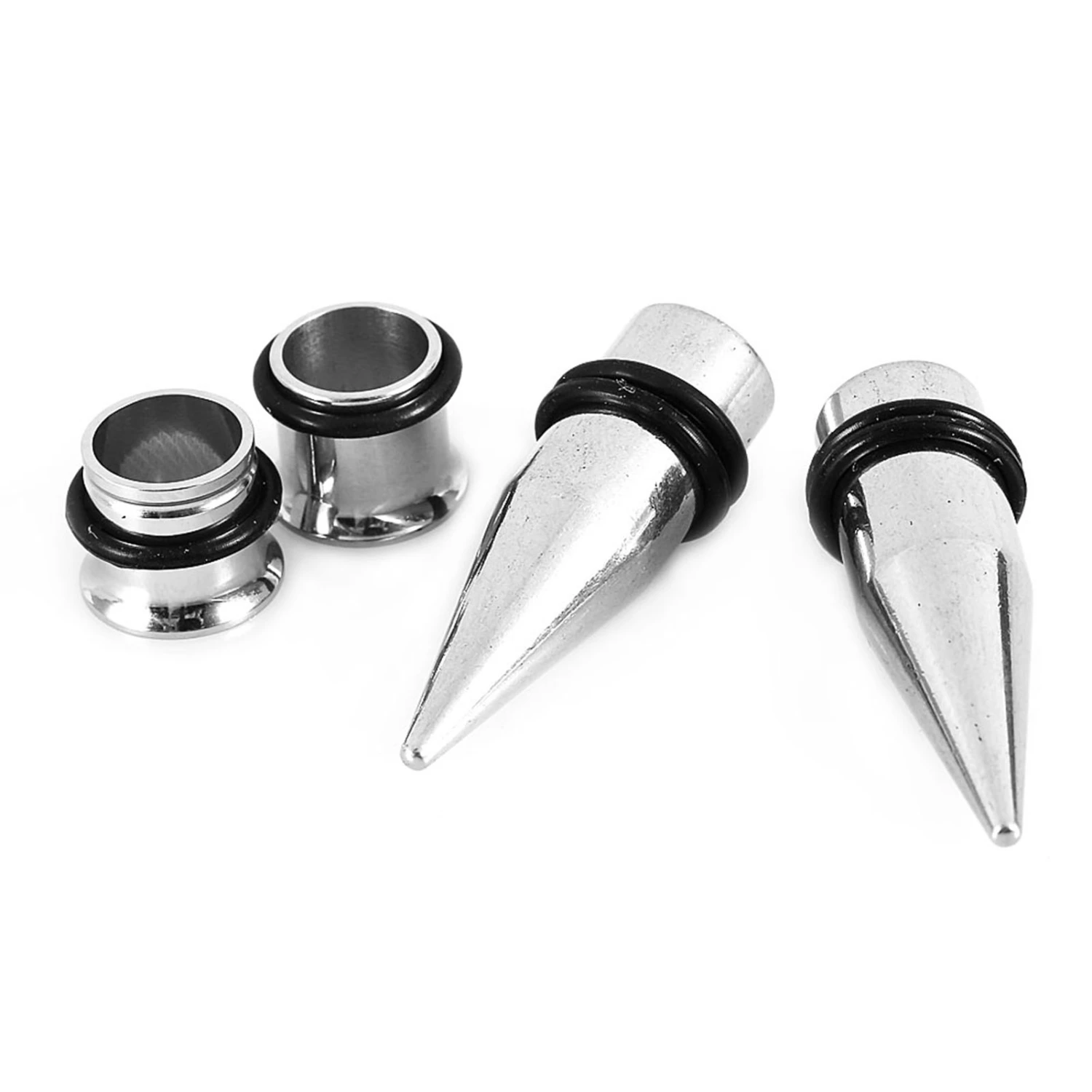 36PCS/Set Stainless Steel Ear Expander Stretching Tapers and Tunnels(Silver)