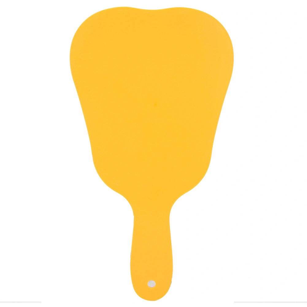 Fashionable Cute Plastic Handle Tooth Dental Care Hand Mirror Tool(Yellow)