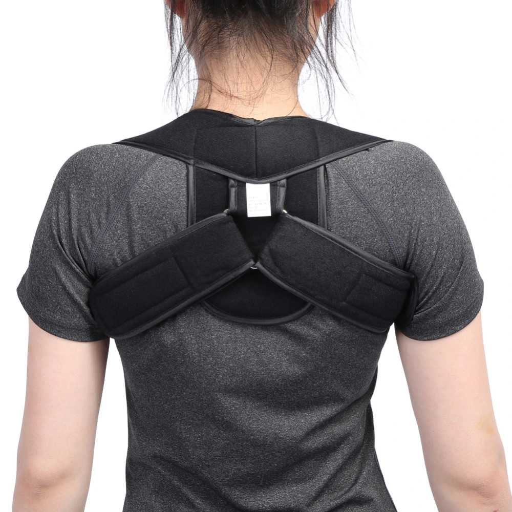 New Adjustable Children Adult Poor Posture Back Shoulder Support Correction Belt(Black L)