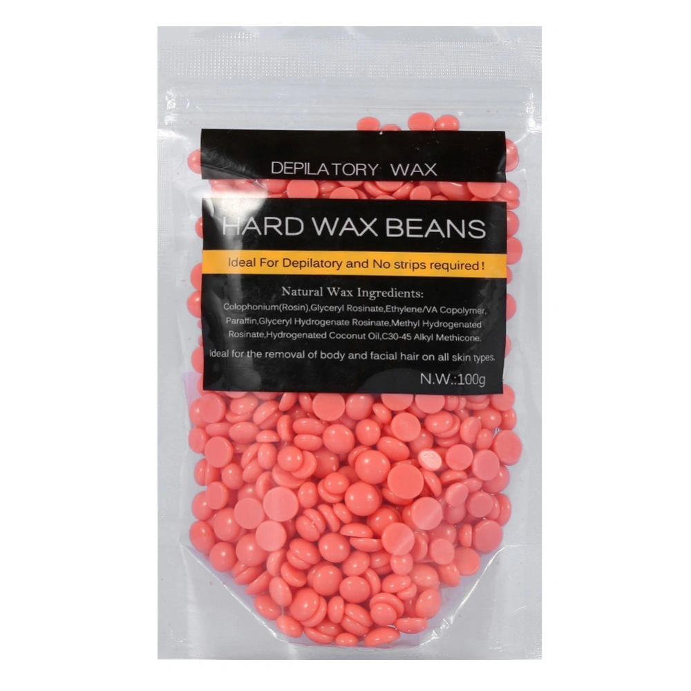 100g/Bag No Strip Depilatory Arm Leg Hair Removal Hard Wax Waxing Beans(Rose)