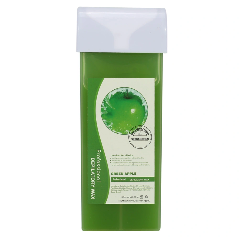 100g Professional Depilatory Wax Waxing Cream Arm Leg Underarm Body Hair Removal(Green Apple)