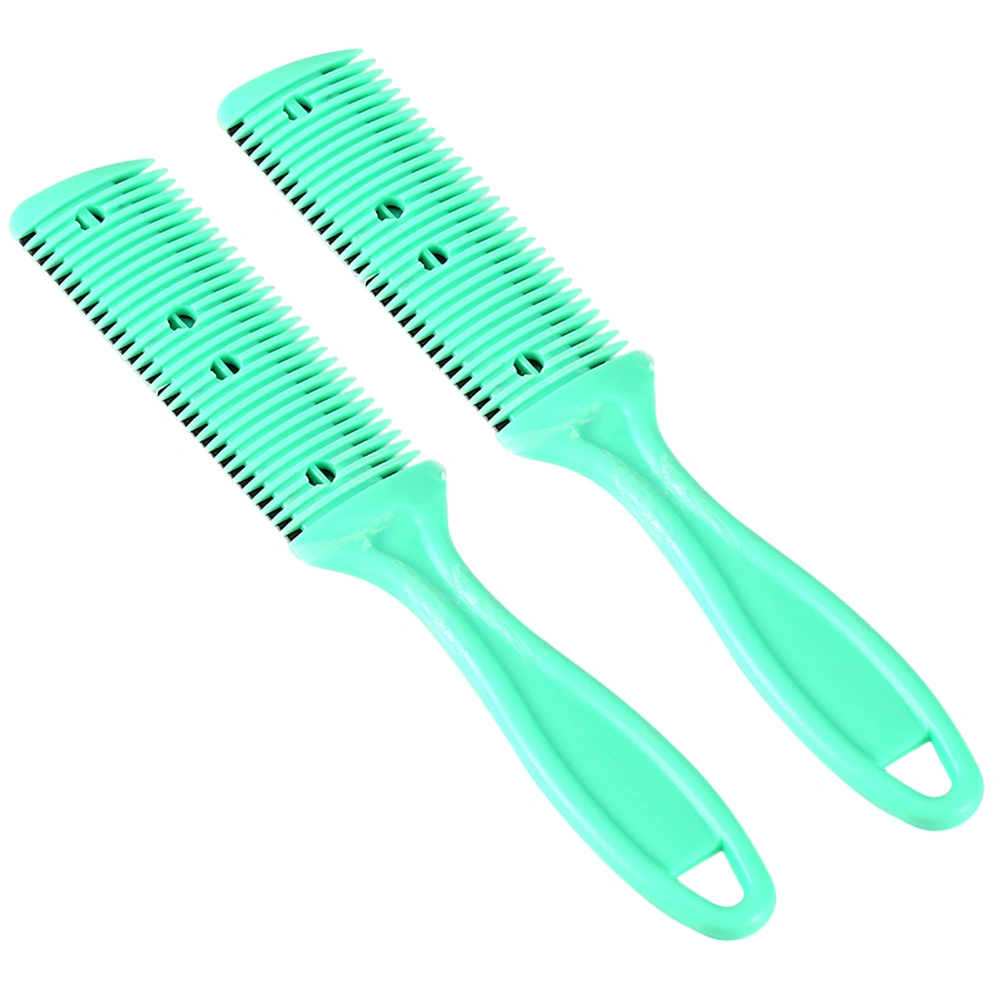 Dual Sides Cutting Slim Haircuts Blade Beauty Salon Home Hairdressing Hair Trimmer Comb Green