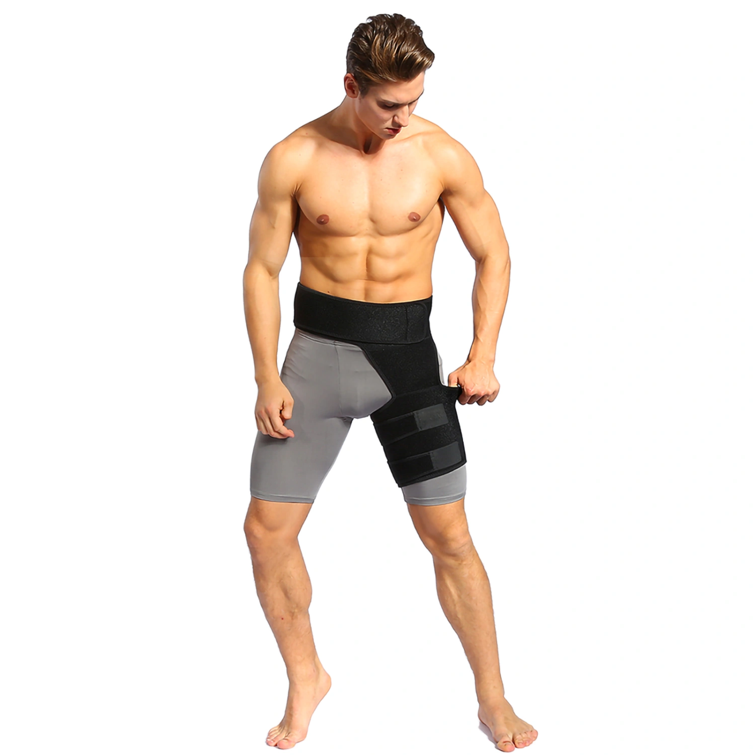 Compression Brace for Hip, Thigh Support Groin Brace Sciatica Relief Wrap with Adjustable Strap