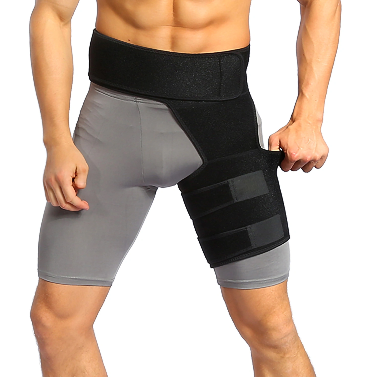 Compression Brace for Hip, Thigh Support Groin Brace Sciatica Relief Wrap with Adjustable Strap