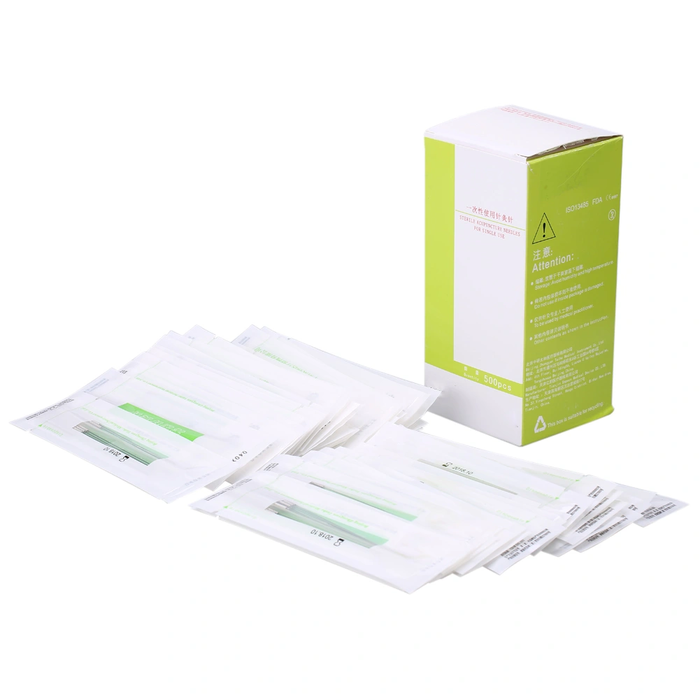 500PCS Disposable Single Use Sterile Acupuncture Needles 50PCS Guide Tube(0.25*30mm)