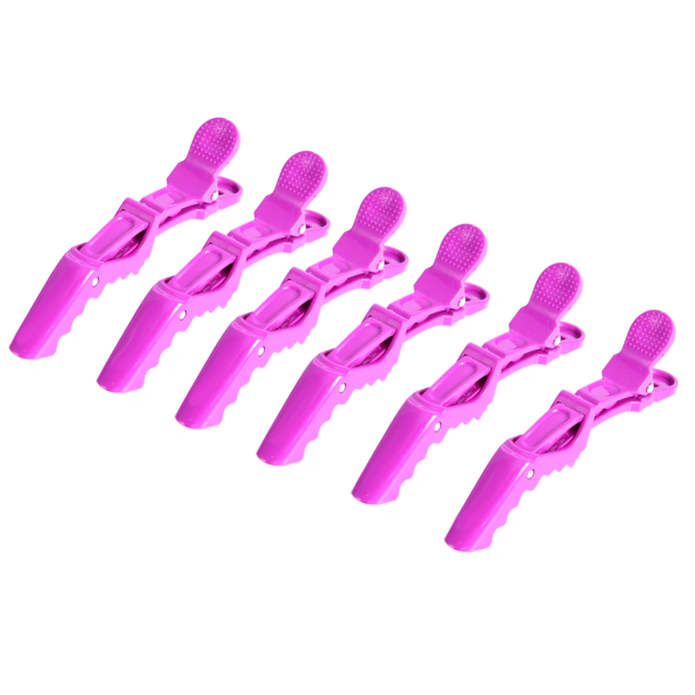 6PCS Professional Salon Hair Clip Hairdressing Sectioning Hairpin Clamp Accessories(Purple)