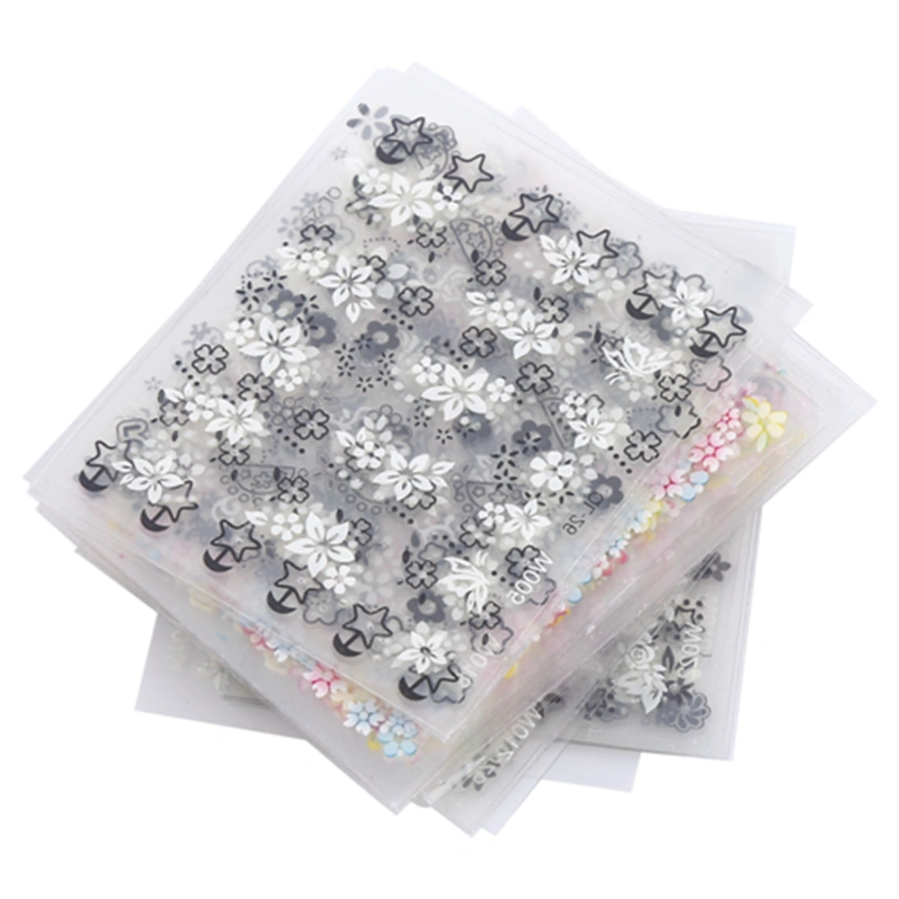 50 Sheets Multicolor Stylish 3D Nail Art Sticker Flower Design Adhesive Decal Decoration