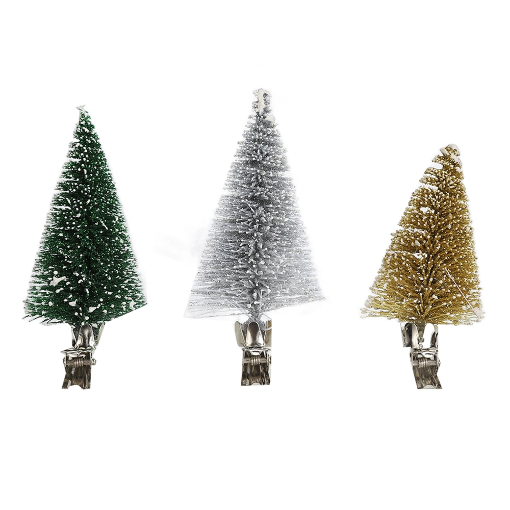 3Pcs Christmas Tree Decoration Clip Vivid Exquisite Pine Tree with Clip for Christmas Decoration