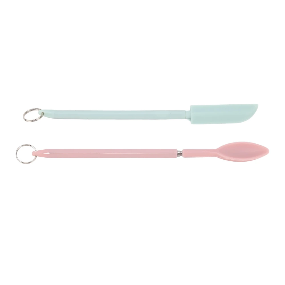 2PCS Mini Silicone Spatula Set Food Grade Stainless Steel Retractable Jar Scraper for Kitchen