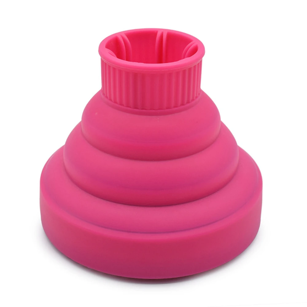 Silicone Collapsible Hair Dryer Diffuser Travel Portable Folding Blow Dryer Diffuser Attachment Rose Red