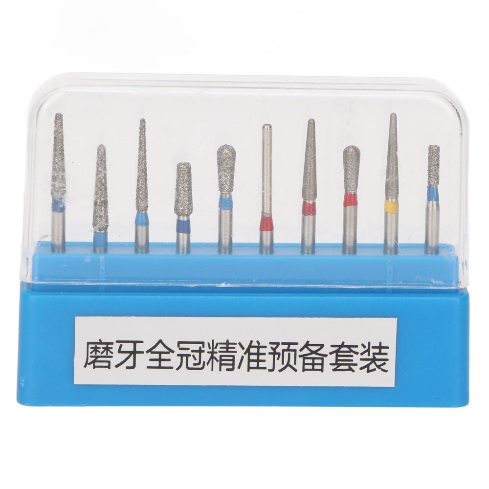 10pcs Dental Bur Stainless Steel Dental Polishing Bur Replacement Accessory for High Speed Handpiece