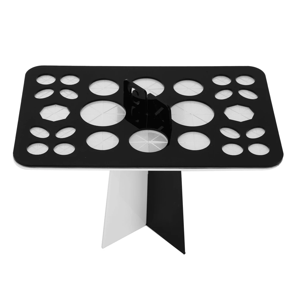 Nail Art Brush Holder Stand Acrylic 26 Holes Nail Art Brush Rack for School Office Home Store Black White