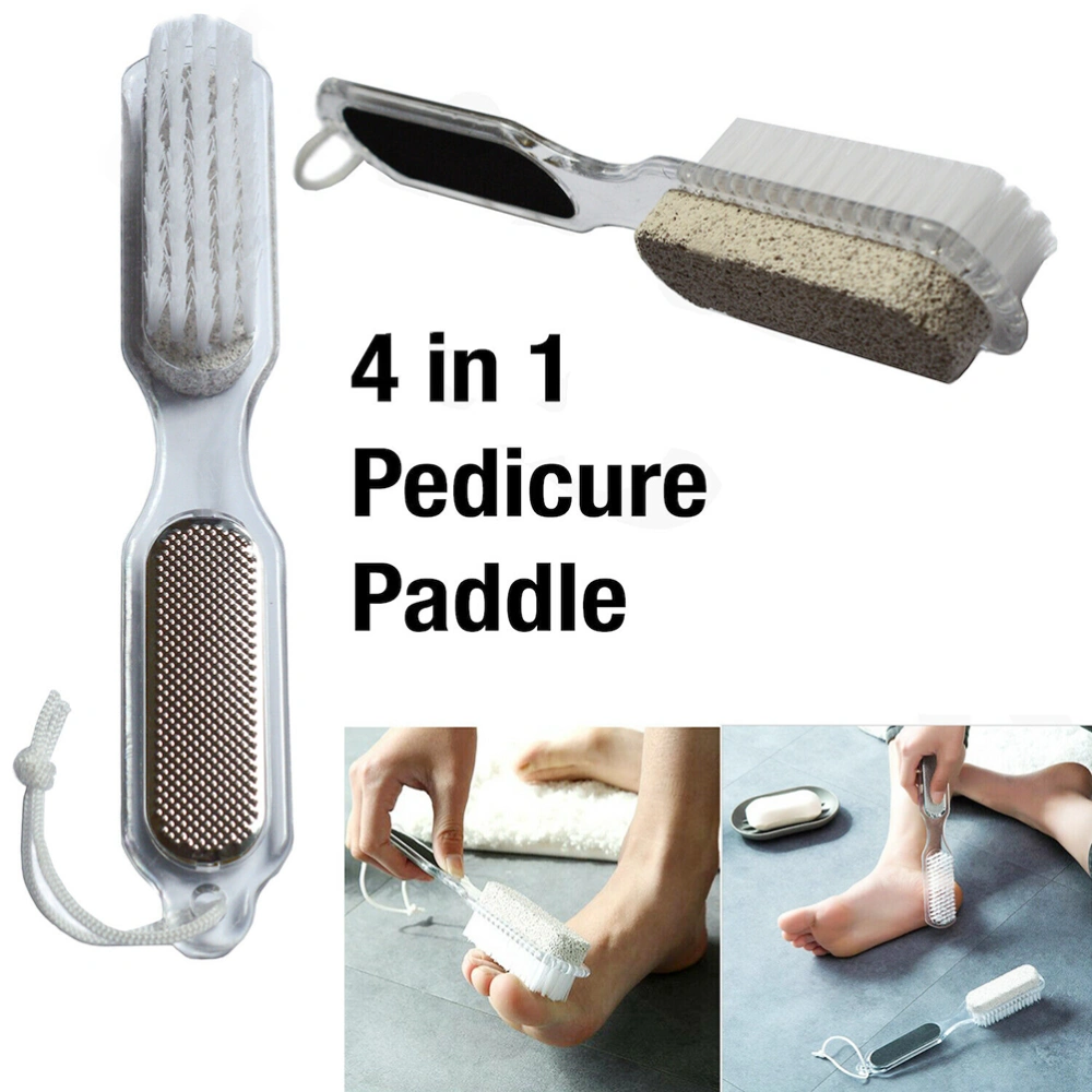 4 in 1 Pedicure Paddle 4 in 1 All In One Foot Rasp File Pumice Stone Brush