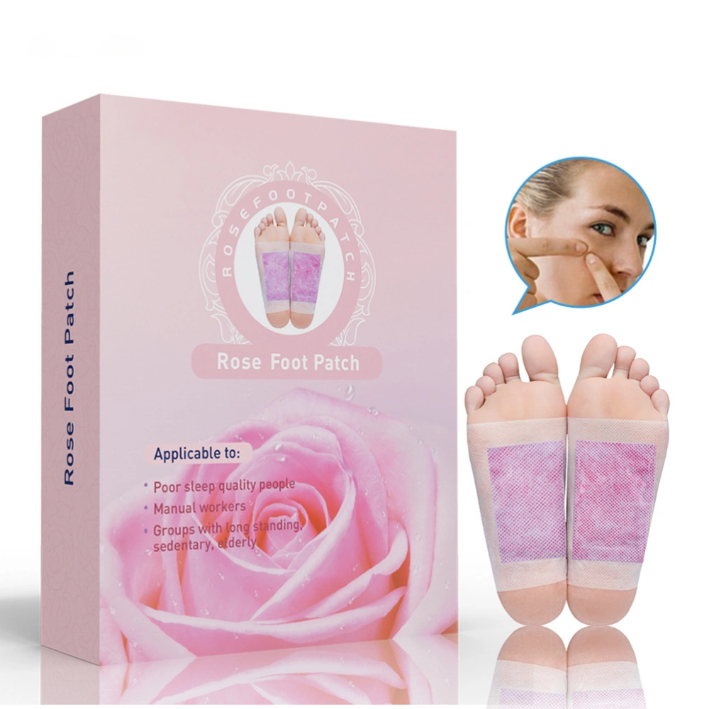 12Pcs/Box Rose Detox Foot Pad Natural Foot Care Stickers