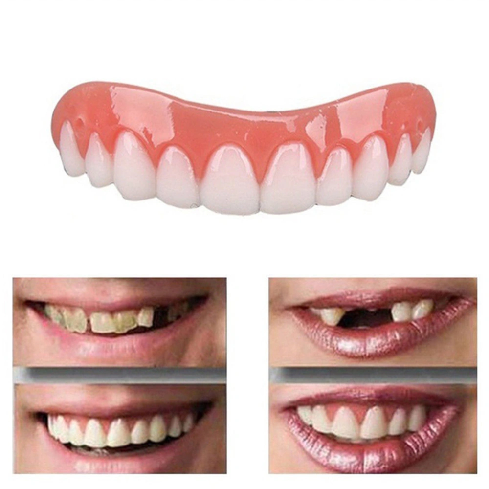 Silicone Simulated Teeth Veneer Smile Simulation Flex Denture Veneer Cosmetic Teeth Cover Whitening Braces