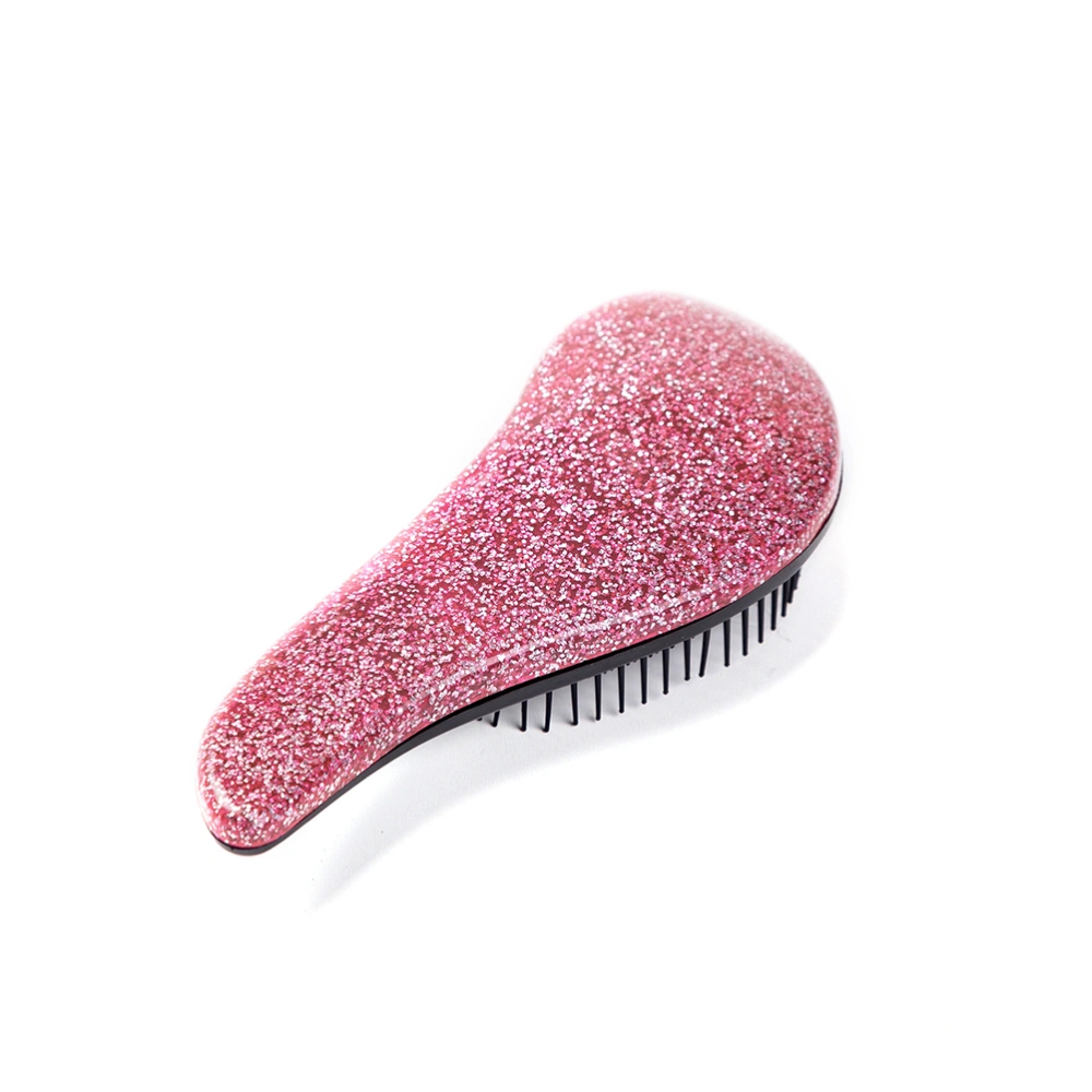 Anti Static Hair Brush Sparkling Static Free Detangling Brush Massage Comb Hair Styling Tool for All Hair Types Pink