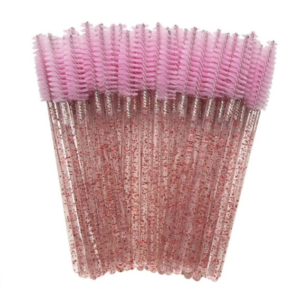 50Pcs Shiny Disposable Eyelash Applicator Wands Curler Brush Set Mascara Eyebrow Spoolers Comb Wands Spoolies Brushes