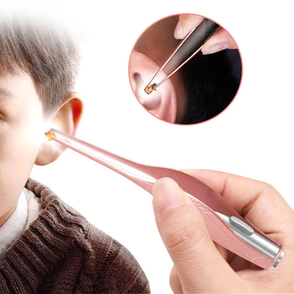 LED Light Ear Picking Tools Kit Ear Tweezers Earpick Set With Metal Storage Box Ear Care