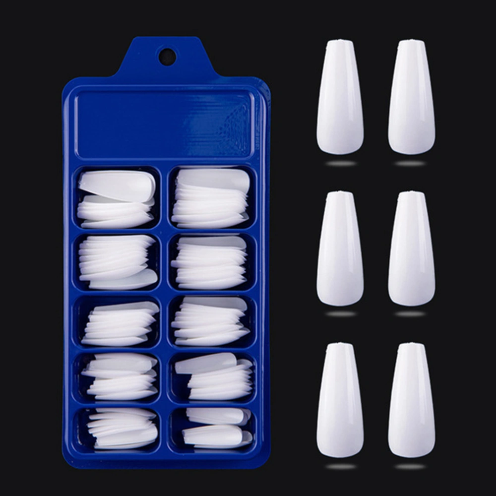 100Pcs/Box Coffin Ballerina False Nail Tips Full Cover Nails Tips DIY Acrylic Nail Art 10 Sizes Full Set