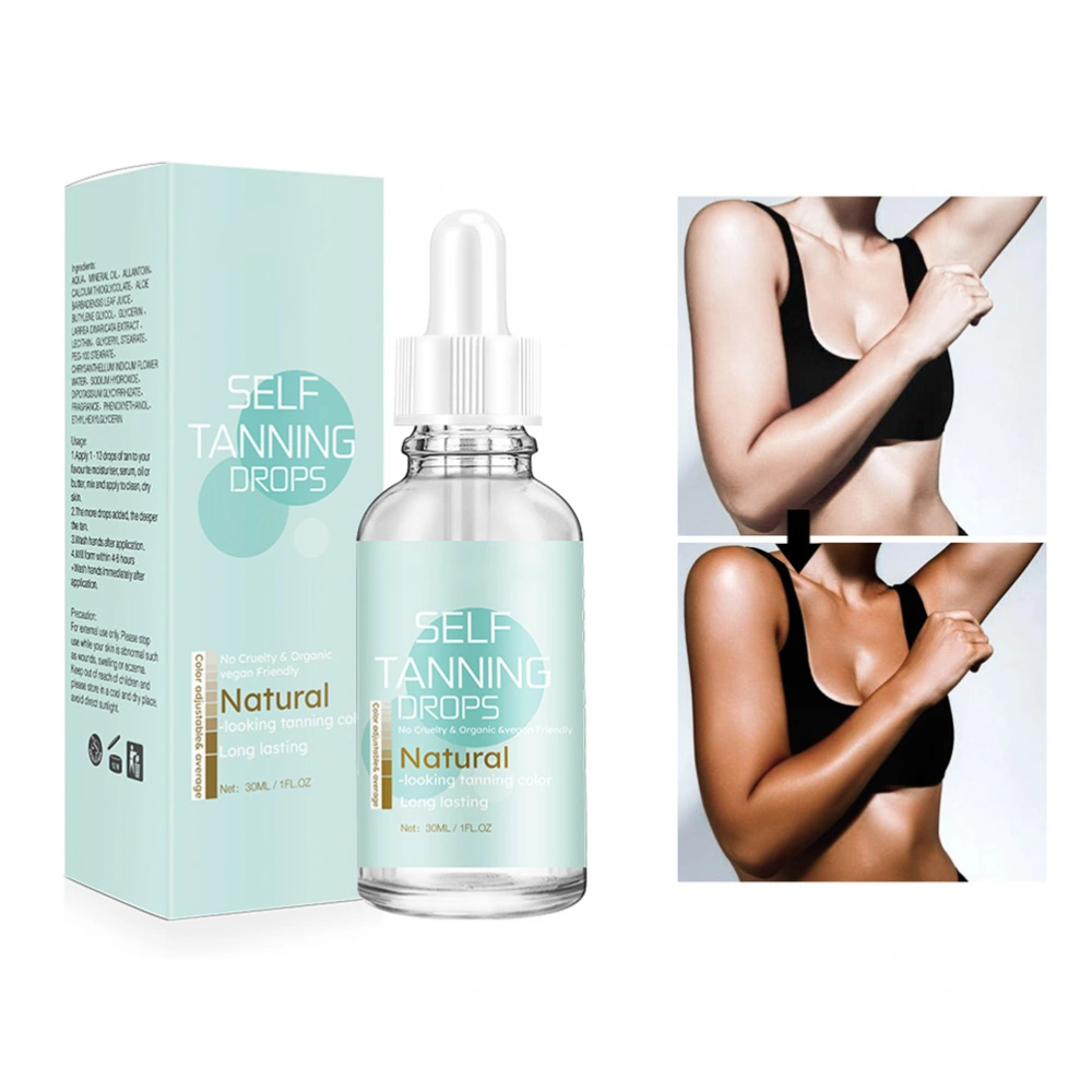 30ml Self Tanning Drops Sunless Tanning Body Oil for Darker Bronzer Skin