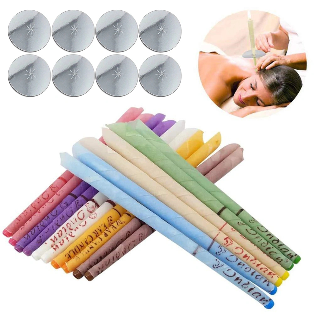 24 Pcs/Set Ear Candling Ear Wax Remover Healthy Care Tools with 8 Pcs Stopper