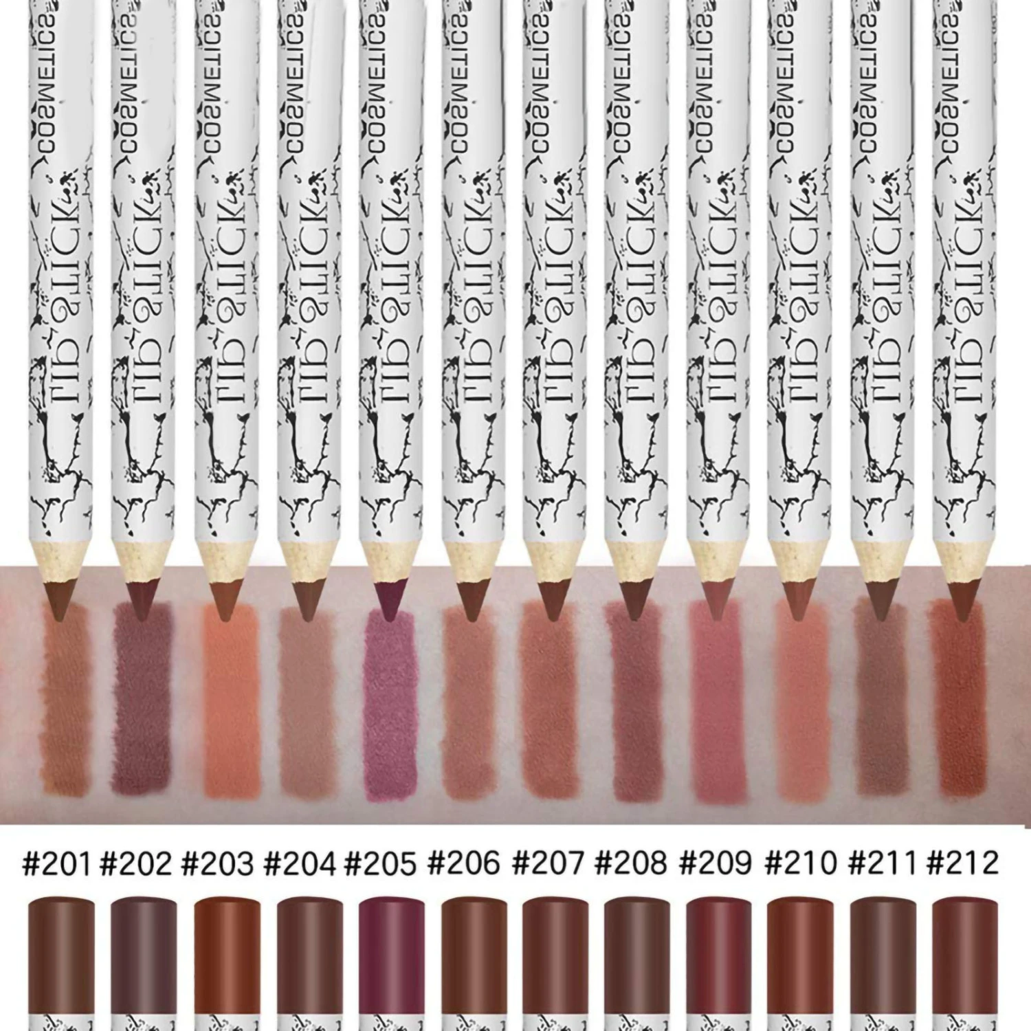 12Pcs Lipliners Set Matt Lip Liner Pencils Lipsticks Waterproof Lip liner Pencils