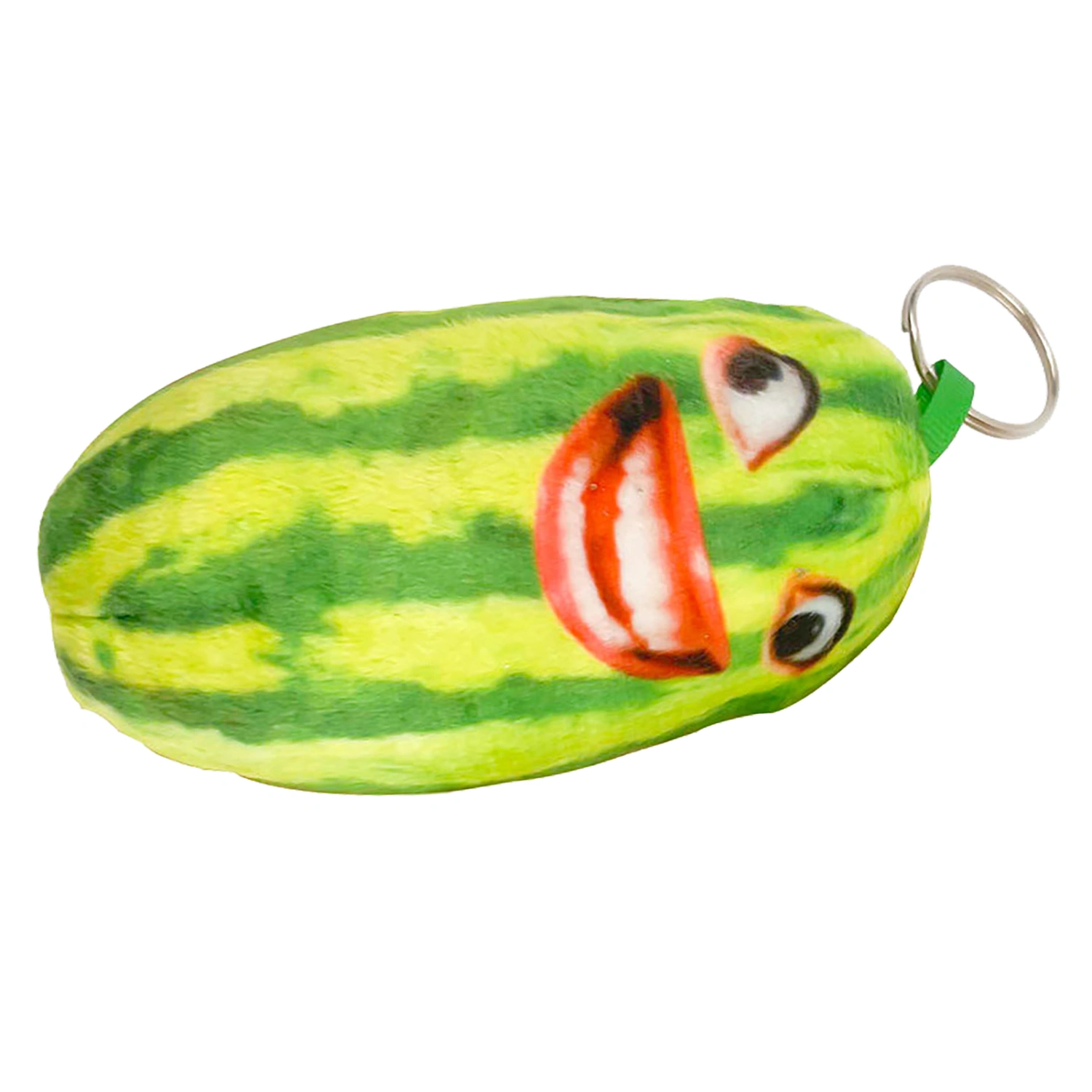 Watermelon Strip Shaped Plush Pendant Decompression Sound Watermelon Strips Doll Keyring