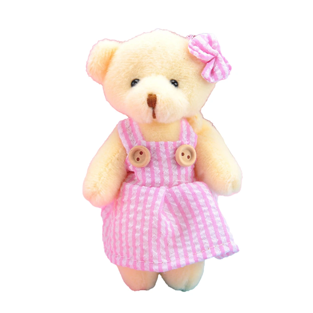 Teddy Bear Plush Toy Soft Cute Adorable Role Playing Safe Stuffed Animal Plush Bear for Boyfriend Girlfriend Pink Striped Girl Bear