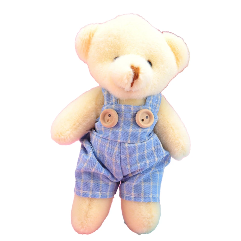 Teddy Bear Plush Toy Soft Cute Adorable Role Playing Safe Stuffed Animal Plush Bear for Boyfriend Girlfriend Blue Grid Boy Bear