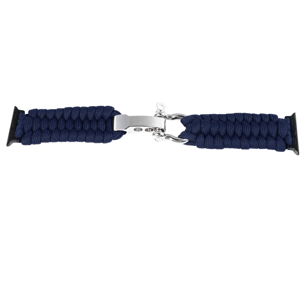 Braided Strap for IOS Watch 9 8 7 6 5 4 3 2 1 SE Hand Woven Women Watch Band Replacement Alloy Bracket Nylon Wristband Blue