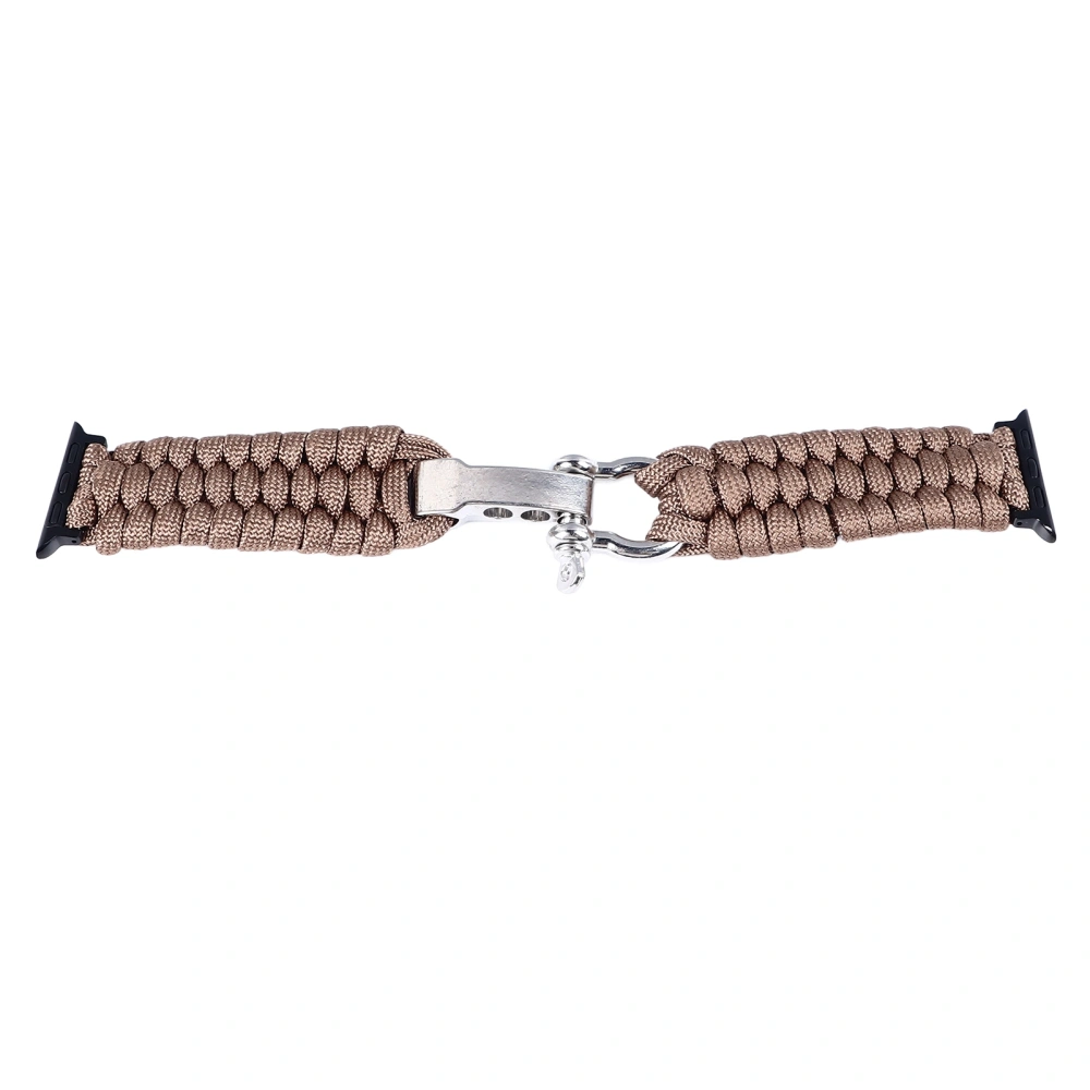 Braided Strap for IOS Watch 9 8 7 6 5 4 3 2 1 SE Hand Woven Women Watch Band Replacement Alloy Bracket Nylon Wristband Brown