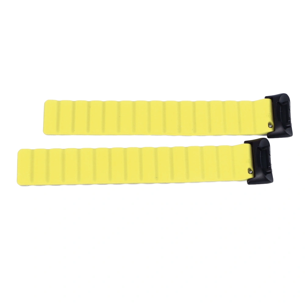 2pcs Watch Bands Professional Silicone Strap Strong Magnetic Snap Replacement Wristbands for Fitbit Charge 6/5 Gray Yellow