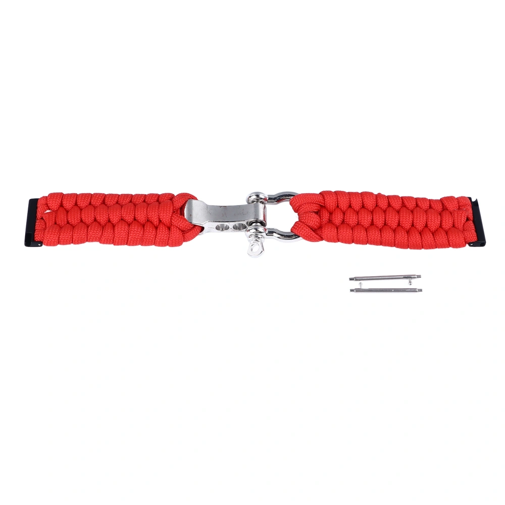 Replacement Braided Watch Band for Suunto7 Breathable Soft Alloy Buckle Closure Braided Loop Wristwatch Strap 24mm Red