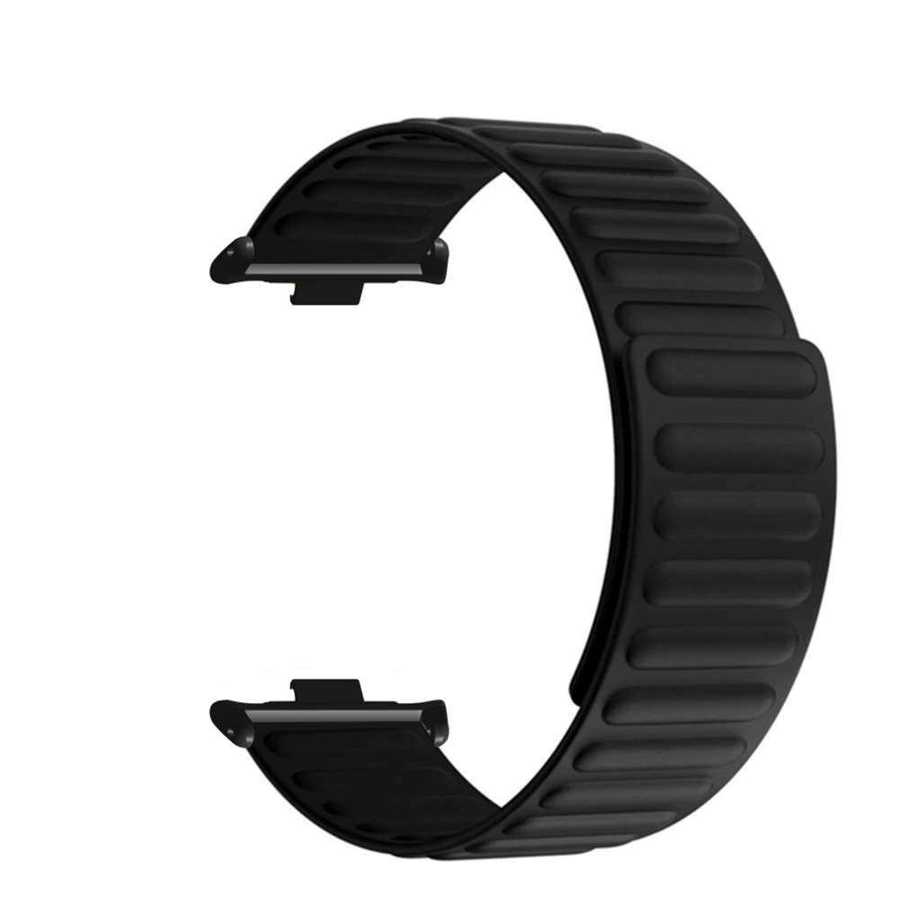 2pcs Magnet Replacement Watch Straps Silicone Magnetic Closure Watch Strap for Mi Band 8 Pro Black