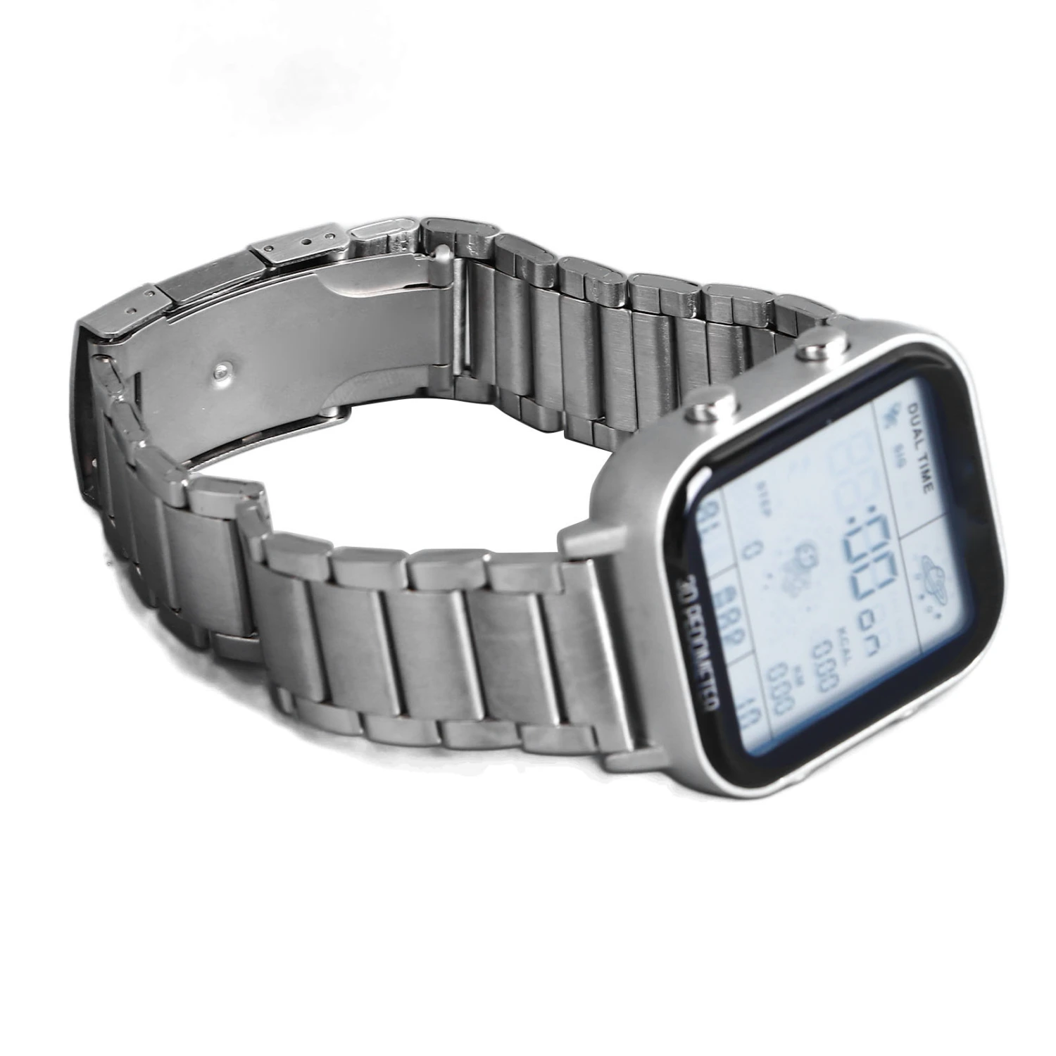 Men Led Digital Watch Creative Square Waterproof Backlight Pedometer Sports Watch for Outdoor Indoor