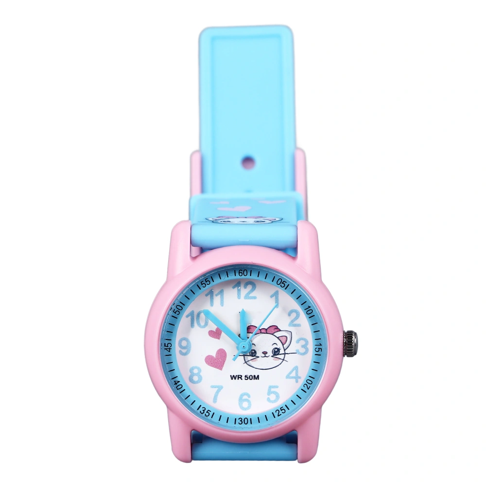 Kids Analog Watch Multifunction 3D Cartoon Design Accurate Time Large Round Dial Kids Waterproof Quartz Watch for Children Aged 3‑10 Years Old