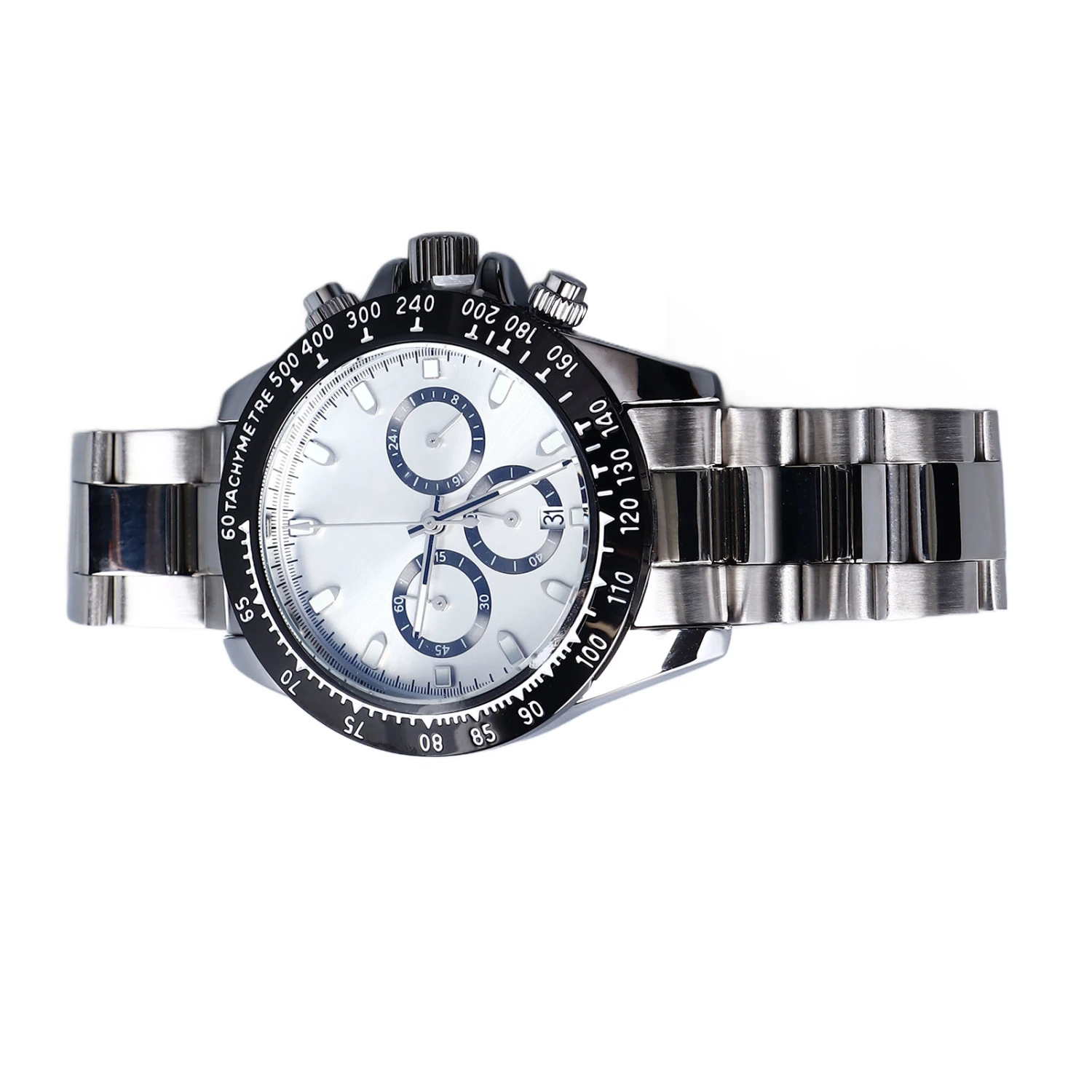 Men Quartz Watch with Calendar Alloy Case Stainless Steel Strap Luminous Wrist Watch for Daily Work Use