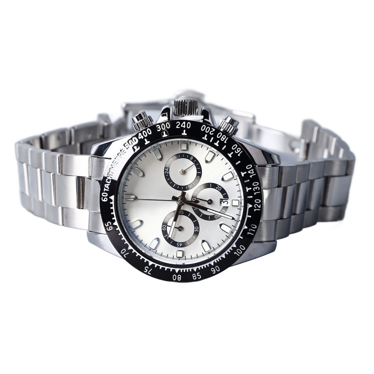 Men Quartz Watch with Calendar Alloy Case Stainless Steel Strap Luminous Wrist Watch for Daily Work Use